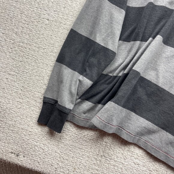 Gant Rugby Polo Long sleeve Shirt Mens XL Grey Striped Preppy 90s Dark Academia - Picture 14 of 14